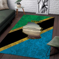 Kilimanjaro Tanzania Area Rug Grunge Flag Map of Tanzania - Wonder Print Shop