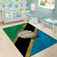 Kilimanjaro Tanzania Area Rug Grunge Flag Map of Tanzania - Wonder Print Shop