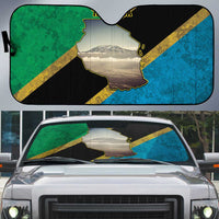 Kilimanjaro Tanzania Auto Sun Shade Grunge Flag Map of Tanzania - Wonder Print Shop