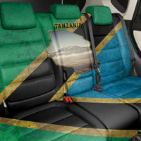 Kilimanjaro Tanzania Back Car Seat Cover Grunge Flag Map of Tanzania - Wonder Print Shop