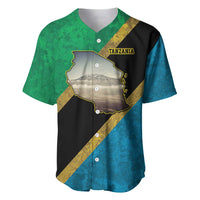 Kilimanjaro Tanzania Baseball Jersey Grunge Flag Map of Tanzania - Wonder Print Shop