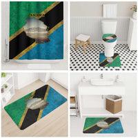 Kilimanjaro Tanzania Bathroom Set Grunge Flag Map of Tanzania - Wonder Print Shop