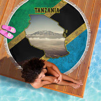 Kilimanjaro Tanzania Beach Blanket Grunge Flag Map of Tanzania - Wonder Print Shop