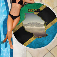 Kilimanjaro Tanzania Beach Blanket Grunge Flag Map of Tanzania - Wonder Print Shop