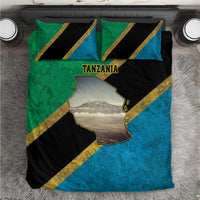Kilimanjaro Tanzania Bedding Set Grunge Flag Map of Tanzania - Wonder Print Shop