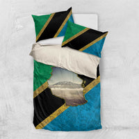 Kilimanjaro Tanzania Bedding Set Grunge Flag Map of Tanzania - Wonder Print Shop