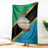 Kilimanjaro Tanzania Blanket Grunge Flag Map of Tanzania - Wonder Print Shop