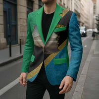 Kilimanjaro Tanzania Blazer Grunge Flag Map of Tanzania - Wonder Print Shop