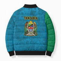 Kilimanjaro Tanzania Bomber Puffer Jacket Grunge Flag Map of Tanzania - Wonder Print Shop