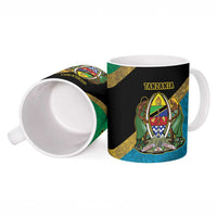 Kilimanjaro Tanzania Ceramic Mug Grunge Flag Map of Tanzania - Wonder Print Shop