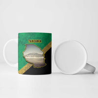 Kilimanjaro Tanzania Ceramic Mug Grunge Flag Map of Tanzania - Wonder Print Shop
