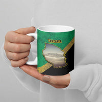 Kilimanjaro Tanzania Ceramic Mug Grunge Flag Map of Tanzania - Wonder Print Shop