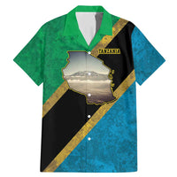 Kilimanjaro Tanzania Family Matching Mermaid Dress and Hawaiian Shirt Grunge Flag Map of Tanzania - Wonder Print Shop