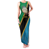 Kilimanjaro Tanzania Family Matching Tank Maxi Dress and Hawaiian Shirt Grunge Flag Map of Tanzania - Wonder Print Shop