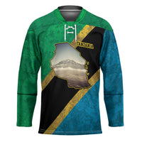 Kilimanjaro Tanzania Hockey Jersey Grunge Flag Map of Tanzania - Wonder Print Shop