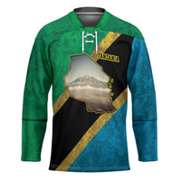 Kilimanjaro Tanzania Hockey Jersey Grunge Flag Map of Tanzania - Wonder Print Shop
