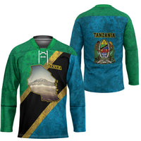 Kilimanjaro Tanzania Hockey Jersey Grunge Flag Map of Tanzania - Wonder Print Shop