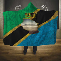 Kilimanjaro Tanzania Hooded Blanket Grunge Flag Map of Tanzania - Wonder Print Shop