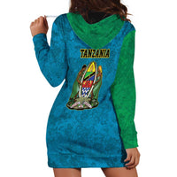 Kilimanjaro Tanzania Hoodie Dress Grunge Flag Map of Tanzania - Wonder Print Shop