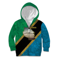Kilimanjaro Tanzania Kid Hoodie Grunge Flag Map of Tanzania - Wonder Print Shop