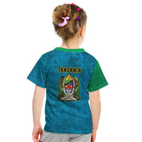 Kilimanjaro Tanzania Kid T Shirt Grunge Flag Map of Tanzania - Wonder Print Shop