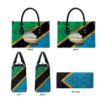 Kilimanjaro Tanzania Leather Bag Grunge Flag Map of Tanzania - Wonder Print Shop