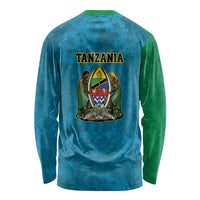 Kilimanjaro Tanzania Long Sleeve Shirt Grunge Flag Map of Tanzania - Wonder Print Shop