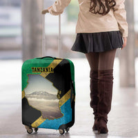 Kilimanjaro Tanzania Luggage Cover Grunge Flag Map of Tanzania - Wonder Print Shop