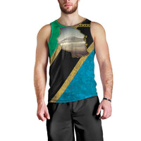 Kilimanjaro Tanzania Men Tank Top Grunge Flag Map of Tanzania - Wonder Print Shop