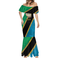 Kilimanjaro Tanzania Mermaid Dress Grunge Flag Map of Tanzania - Wonder Print Shop