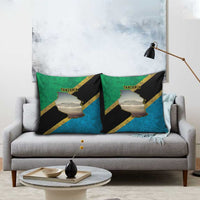 Kilimanjaro Tanzania Pillow Cover Grunge Flag Map of Tanzania - Wonder Print Shop