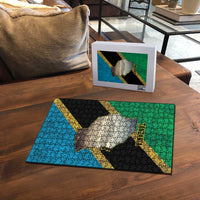 Kilimanjaro Tanzania Puzzle Grunge Flag Map of Tanzania - Wonder Print Shop