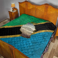 Kilimanjaro Tanzania Quilt Grunge Flag Map of Tanzania - Wonder Print Shop