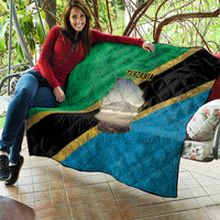 Kilimanjaro Tanzania Quilt Grunge Flag Map of Tanzania - Wonder Print Shop