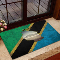 Kilimanjaro Tanzania Rubber Doormat Grunge Flag Map of Tanzania - Wonder Print Shop