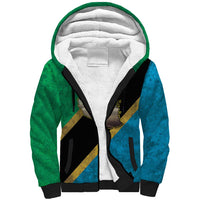 Kilimanjaro Tanzania Sherpa Hoodie Grunge Flag Map of Tanzania - Wonder Print Shop