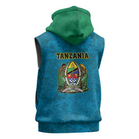 Kilimanjaro Tanzania Sleeveless Hoodie Grunge Flag Map of Tanzania - Wonder Print Shop