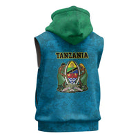 Kilimanjaro Tanzania Sleeveless Zip Hoodie Grunge Flag Map of Tanzania - Wonder Print Shop