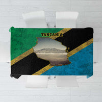 Kilimanjaro Tanzania Tablecloth Grunge Flag Map of Tanzania - Wonder Print Shop