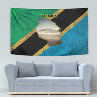 Kilimanjaro Tanzania Tapestry Grunge Flag Map of Tanzania - Wonder Print Shop