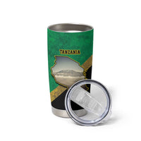 Kilimanjaro Tanzania Tumbler Cup Grunge Flag Map of Tanzania - Wonder Print Shop