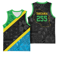 Tanzania 255 Basketball Jersey African Mix Pattern Flag Motif - Wonder Print Shop