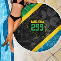 Tanzania 255 Beach Blanket African Mix Pattern Flag Motif - Wonder Print Shop