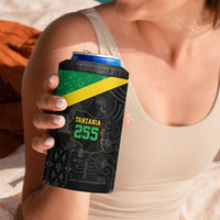 Tanzania 255 4 in 1 Can Cooler Tumbler African Mix Pattern Flag Motif - Wonder Print Shop