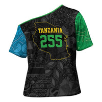 Tanzania 255 Cross Shoulder Shirt African Mix Pattern Flag Motif - Wonder Print Shop