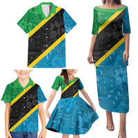Tanzania 255 Family Matching Puletasi and Hawaiian Shirt African Mix Pattern Flag Motif - Wonder Print Shop