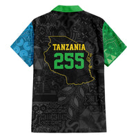 Tanzania 255 Family Matching Short Sleeve Bodycon Dress and Hawaiian Shirt African Mix Pattern Flag Motif - Wonder Print Shop