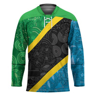 Tanzania 255 Hockey Jersey African Mix Pattern Flag Motif - Wonder Print Shop