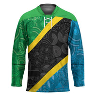 Tanzania 255 Hockey Jersey African Mix Pattern Flag Motif - Wonder Print Shop