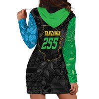 Tanzania 255 Hoodie Dress African Mix Pattern Flag Motif - Wonder Print Shop